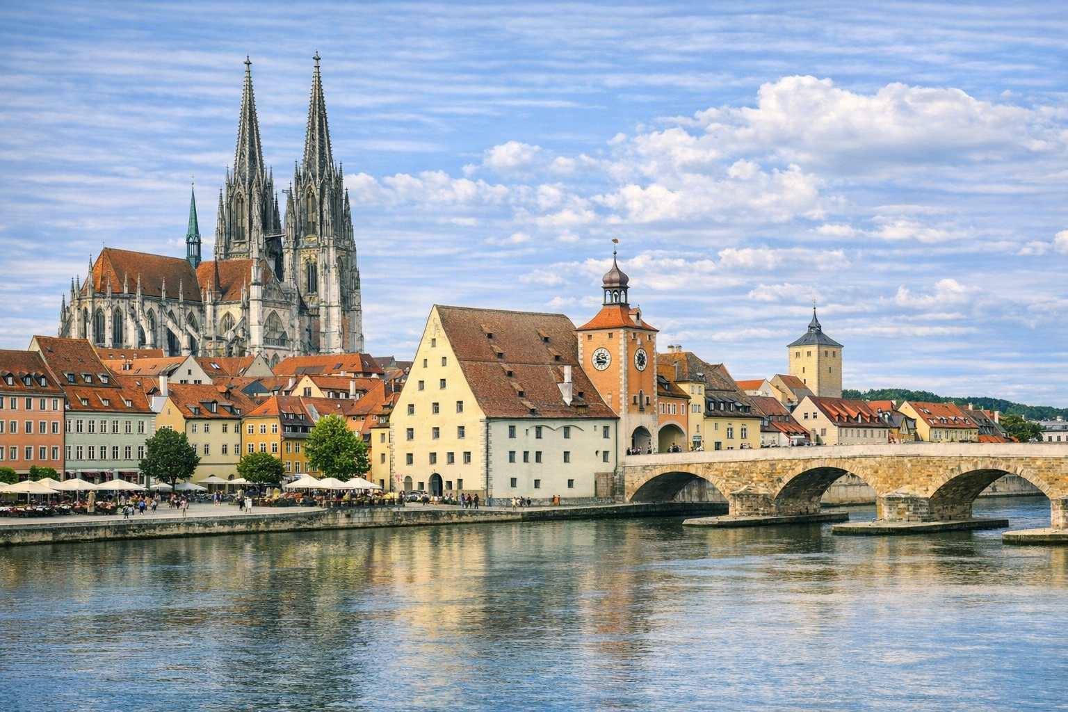 Regensburg – mit der Steinernen Brücke über die Donau