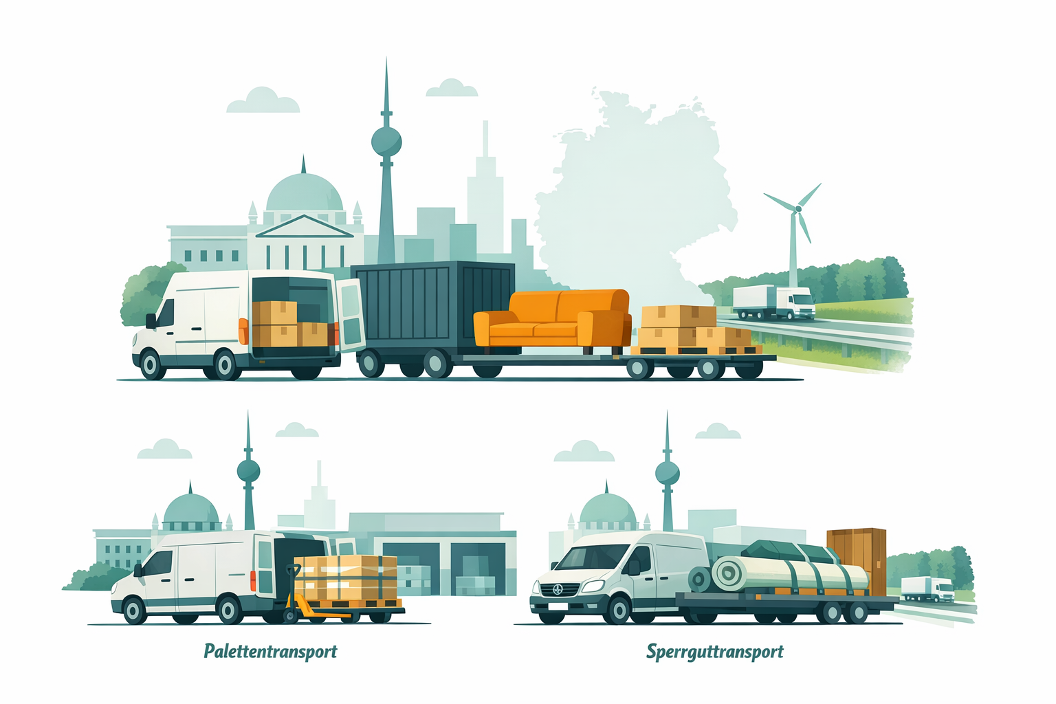 • Möbeltransport • Kleintransport • Kurierfahrt & Express • Palettentransport • Sperrguttransport
