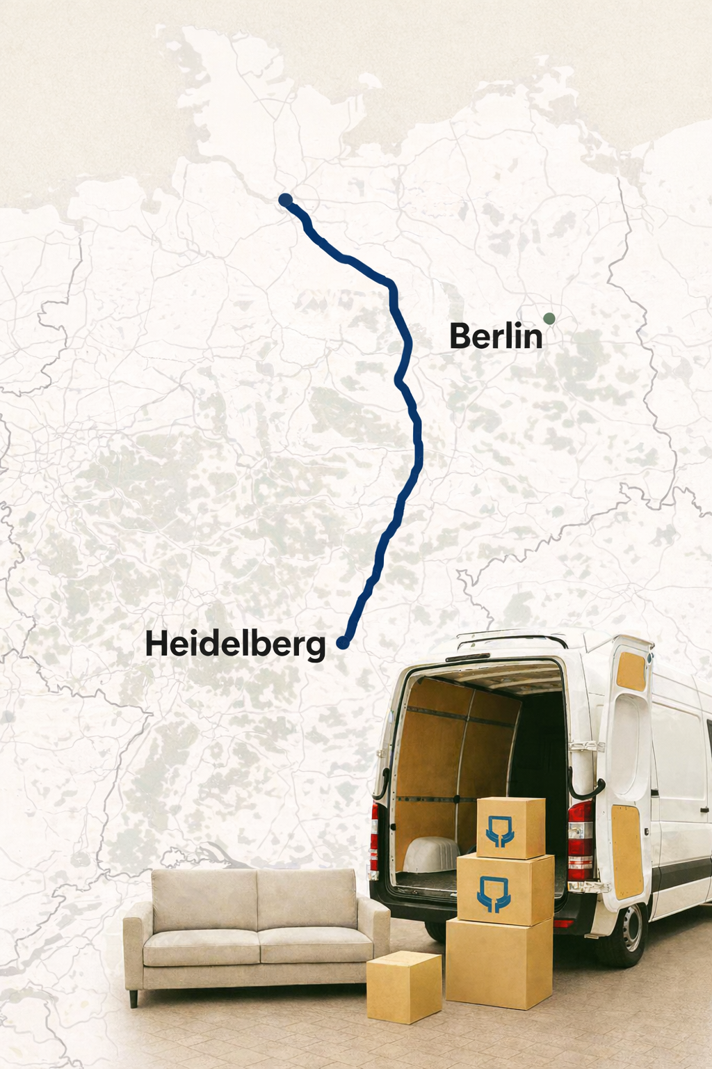 Heidelberg–Berlin Routenbild