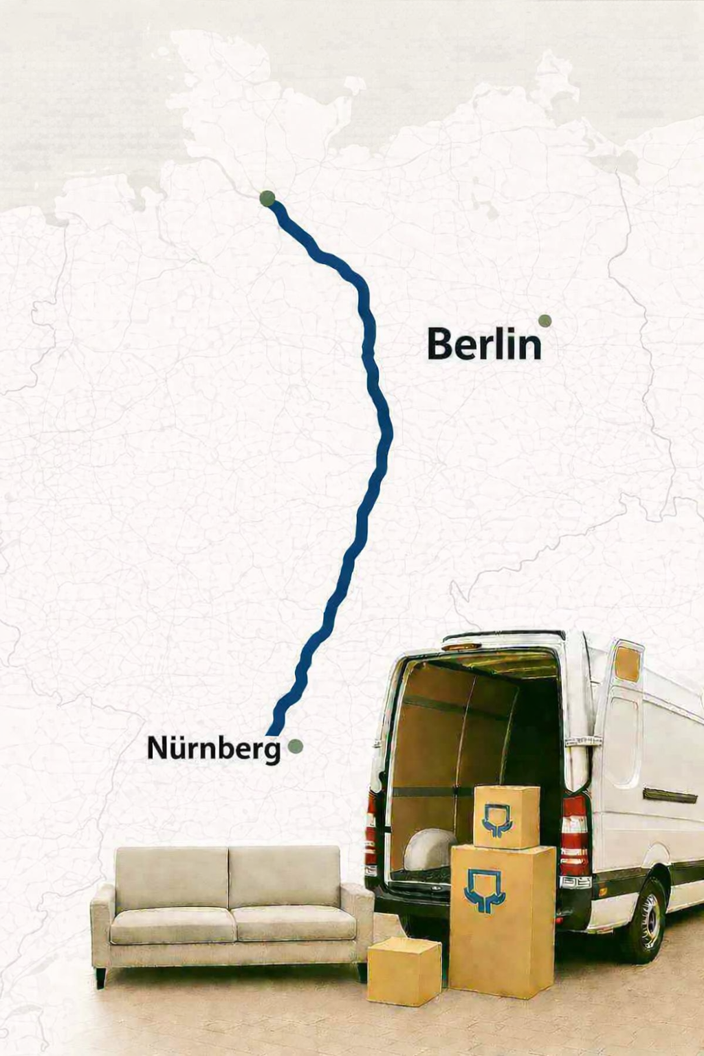 transport route from Nürnberg to Berlin